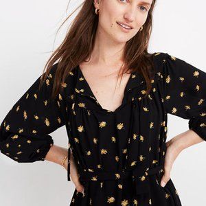 Madewell Tie-Waist Mini Dress French Daises